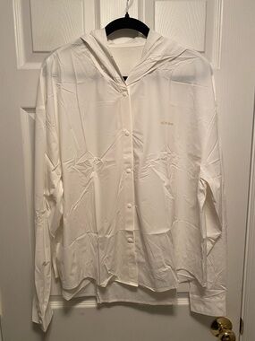 VCC Sunshine Men's White Hooded Snap Button-Front Sun Protection Shirt…size L